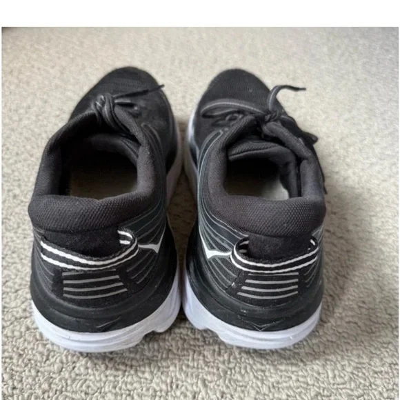 Hoka bondi 7  Black and White Athletic Shoes - Picture 4 of 5